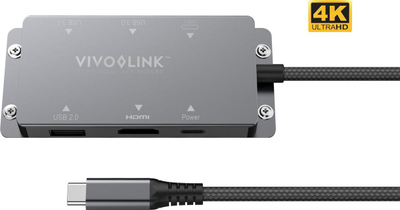 Docking station VivoLink USB C Station Replicator, HDMI, 65W, e zezë
