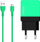 Karikues muri Somostel SMSA53, 2 porta USB-A 2.1A, me kabllo MicroUSB, jeshil
