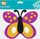 Maskë fluture Godan Felt Mask Butterfly, filc, 18 x 15.5 cm, vjollcë verdhë