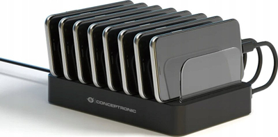 Stacion karikimi Conceptronic OZUL, 8 porta, 75W USB PD, i zi
