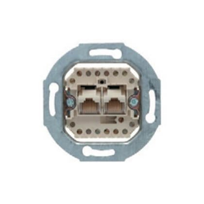 Prizë lidhëse telefonike Hager UAE cat.3, 8/8 pole, mekanizëm 45°, e bardhë