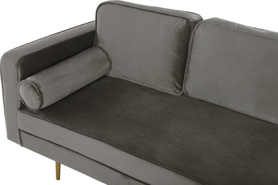 Divan chaise lounge Beliani Miramas, kadife, kënd i majtë, gri