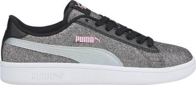 Atlete për kalamaj Puma Smash v2 Glitz Glam Jr, me gliter, taban gome, ngjyrë argjendtë