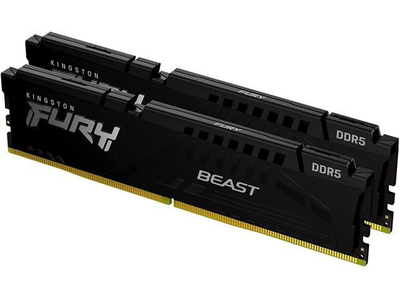 RAM Kingston FURY Beast, 64GB DDR5, 6000MT/s, CL40, e zezë