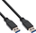 Kabllo USB InLine 35203, USB A në USB A, 0.3 m, USB 3.1, i zi