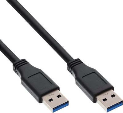 Kabllo USB InLine 35203, USB A në USB A, 0.3 m, USB 3.1, i zi