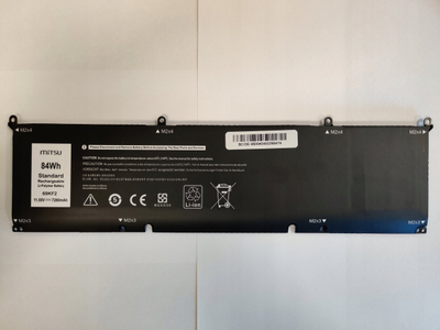 Bateri laptopi Mitsu 69KF2 për Dell Alienware M15 M17 R3 XPS 15 9500, 84Wh 7260mAh, e zezë