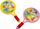 Set raketash badminton për fëmijë Animals, me top dhe flutur, të verdha dhe rozë
