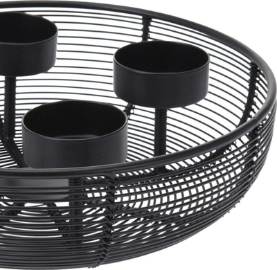 Mbajtëse qirinjsh Home Styling Collection Loft, për 4 tealight, metal, e zezë