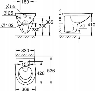 Set tualeti i varur Grohe Solido Bau, rimless, ulëse soft close, i bardhë