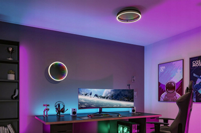 Llambë tavani Paulmann Spaceglow LED, efekt 3D, dritë dekorative, e bardhë
