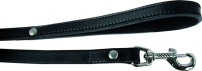 Litar qeni Double Leather, 1m, lëkurë e dyfishtë 16mm, i zi