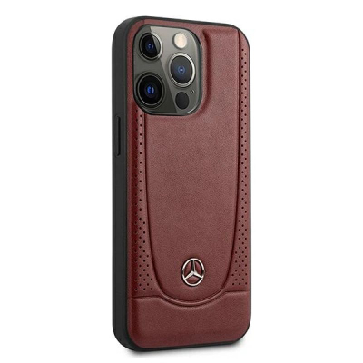 Kuti telefoni Mercedes-Benz AMG Petronas Urban, lëkurë e zezë me të kuqe, për iPhone 13