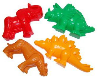 Set forma rëre Prehistory, 4 copë, plastike, shumëngjyrëshe