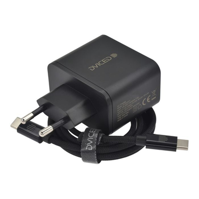 Dviced Wall Charger 65W GaN 2 USB-C EU W Cable, Black
