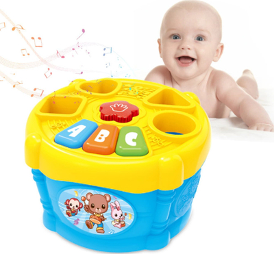 Lodër daulle muzikore për bebe Maksik, me drita, me tinguj muzikorë, shumëngjyrëshe