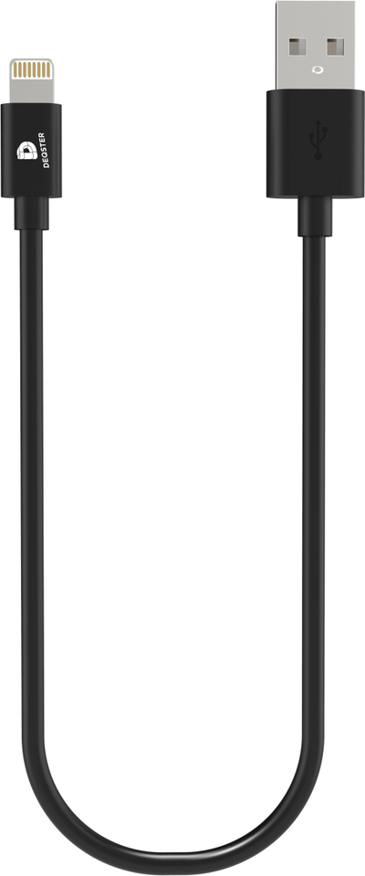 Kabllo karikimi Deqster Lightning në USB A, 0.3m, e zezë