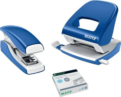 Kapëse letre Leitz Nexxt Softpress, Flat Clinch, blu