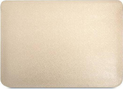 Këllëf laptopi Guess 16" Case, lëkurë Saffiano, mbyllje magnetike, bezhë