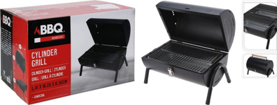 Grill me qymyr PROGarden BBQ Cylinder, 41 x 36 cm, me kapak, i zi