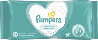 Peceta të lagura Pampers Sensitive, 52 copë