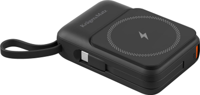 Power bank USB-C 10000mAh, me karikim me induksion, e zezë