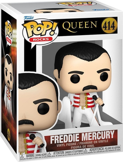Figurinë Funko Pop Queen Freddie Mercury me mantel, 9.5cm, shumëngjyrëshe