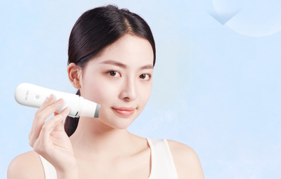 Уред за чистење лице ANLAN Skin Scrubber, ултразвучен, EMS лифтинг, IPX5, бел