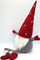 Figurë zbukuruese Krishtlindjesh Saska Christmas Gnome, 50cm, për ulje, gri me të kuqe