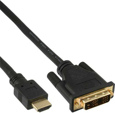 Kabllo HDMI në DVI-D InLine 17668P, 15m, e zezë