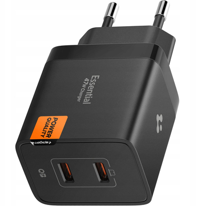 Karikues muri Spigen Essential EE472EU, 47W, karikon shpejt, i zi