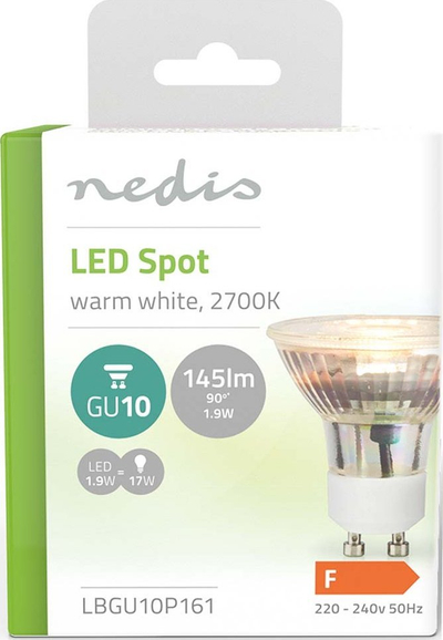 Llambë LED Nedis GU10 PAR16, 1.9W, 145 lm, dritë e ngrohtë