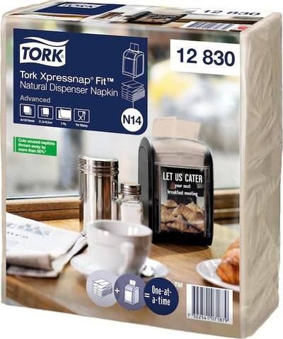 Peceta dispenseri Tork Xpressnap Fit N14, 2-shtresore, advanced, ngjyrë natyrale