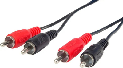 Kabllo audio PremiumCord 2x Cinch M në 2x Cinch M, 3m, e zezë