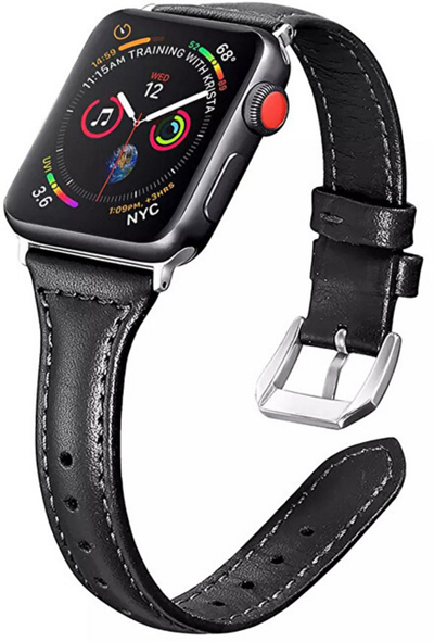 Rrip për orë të mençur 4wrist Apple Watch - 42/44/45/49 mm, i zi