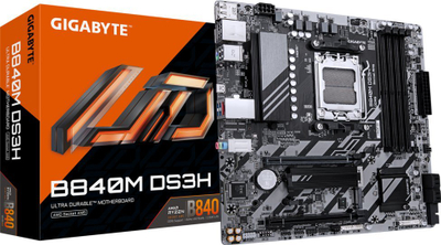 Pлоча Gigabyte B840M DS3H, DDR5, 2x M.2 PCIe 4.0, црна
