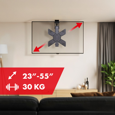 Mbajtëse për TV Maclean në tavan, 23"-55", 30kg, e zezë