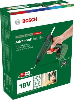 Pistoletë ngjitëse Bosch AdvancedGlue 18V, pa kabllo, 2 nivele temperature, jeshile