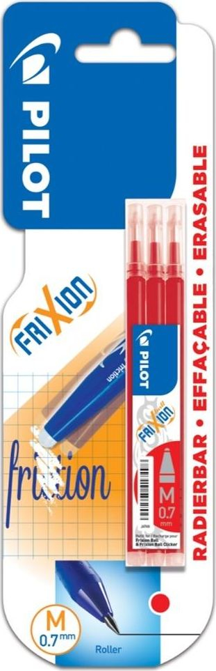 Fishekë rimbushës për stilolaps Pilot Frixion Ball and Clicker, 3 copë, të kuq