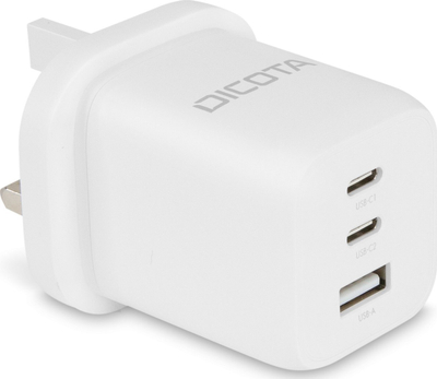 Karikues muri DICOTA D32055, 65W GaN, 2x USB C 1x USB A, i bardhë