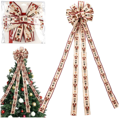 Kokardë dekorative për bredh Slowmoose Nutcracker, 130x33 cm, shumëngjyrëshe