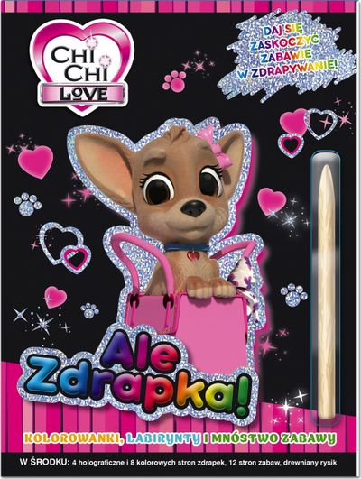 Libër aktiviteti Chi Chi Love But a Scratch Card, faqe për gërvishtje, me stilolaps, me shumë ngjyra