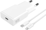 Karikues USB 4smarts PDPlug Slim 20W GaN, 1x USB-C, me kabllo USB-C në Lightning, i bardhë