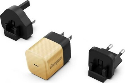 Ѕиден полнач Energizer Ultimate, USB-C 20W PD GaN, адаптер ЕУ УК САД, златна боја