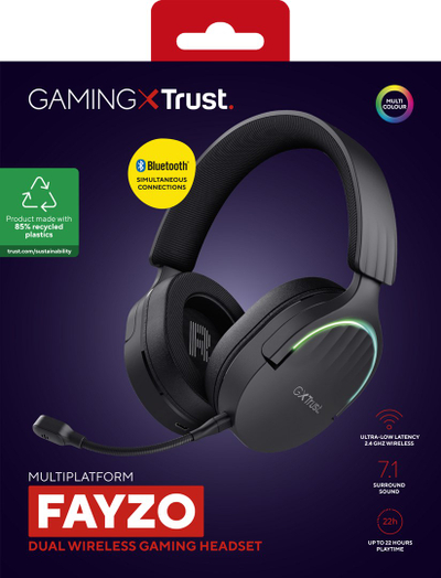 Kufje për lojëra GXT 491 Fayzo, Wireless, të zeza