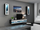 Komodë TV Cama Meble Vigo New, 140 cm, me shkëlqim, e bardhë e zezë