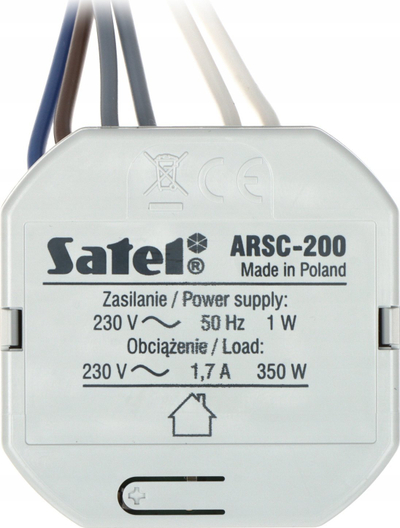 Kontrollues roletash inteligjent Satel ARSC-200 Be Wave, 230V AC, për roleta elektrike, i bardhë