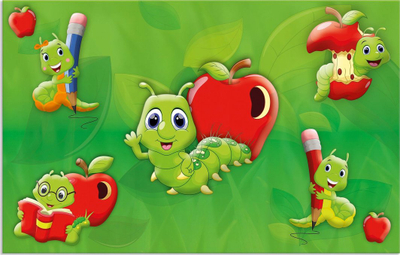 Nënshkrues tavoline HERMA Fritz the Worm, 55 x 35 cm, sipërfaqe Softtouch, shumëngjyrësh