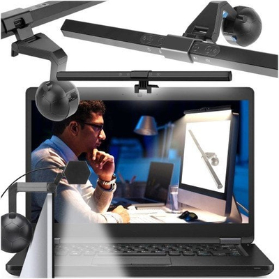 Lampë LED për monitor, 40 cm, vihet në ekran, me USB, e zezë