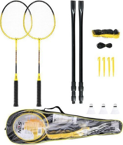 Set 2 raketa + 3 penda rrjete 600x60 cm për badminton NILS Extreme NRZ262
